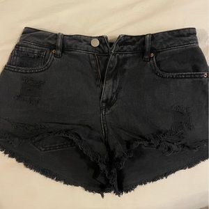 PacSun black denim shorts